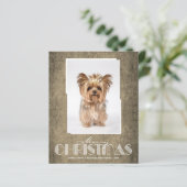 バジェット素朴ブラウンメリークリスマスフォトカード (スタンド正面)