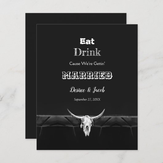 バジェット素朴ブラック食べドリンク結婚したブルスカル (正面/裏面)