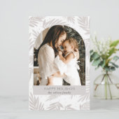 バジェット素朴ブランチアーチフォトホリデーカード (スタンド正面)