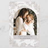 バジェット素朴ブランチアーチフォトホリデーカード (正面/裏面)