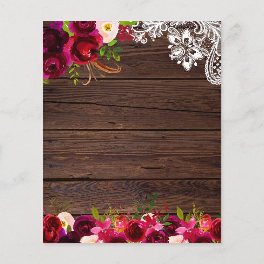 バジェット素朴ブルゴーニュフローラウッド日付を保存 チラシ (裏面)