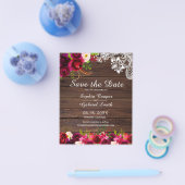 バジェット素朴ブルゴーニュフローラウッド日付を保存 チラシ (シングル)