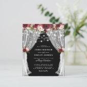 バジェット素朴ブルゴーニュフローラ結婚式招待状 (スタンド正面)