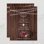 バジェット素朴ブルゴーニュ海軍ブルーフローラズ結婚 (正面/裏面)