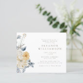 バジェット素朴ブルーイエローフローラブライダルシャワー (スタンド正面)