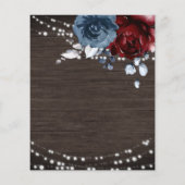 バジェット素朴ブルーフローラブライダルシャワー招待 (裏面)