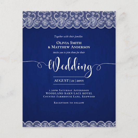 バジェット素朴ブルーホワイトレースファームハウス結婚ズ (正面)