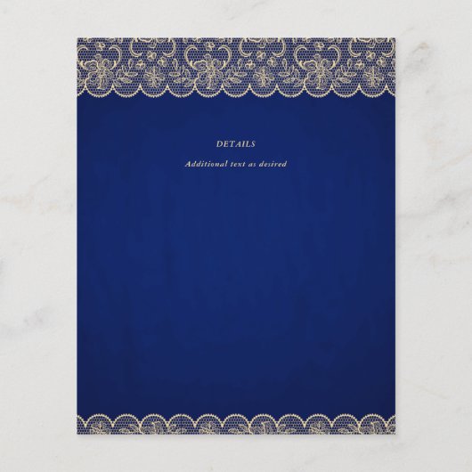 バジェット素朴ブルー金ゴールドレースファームハウス結婚ズ (裏面)