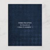 バジェット素朴ブルー〔雄ジカの〕枝角シカ結婚式招待状 (裏面)