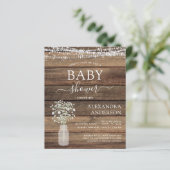 バジェット素朴ベビーシャワージャールライト招待状 (スタンド正面)