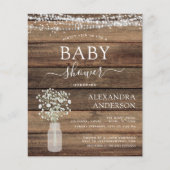 バジェット素朴ベビーシャワージャールライト招待状 (正面)