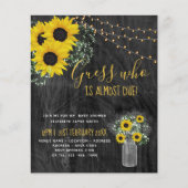 バジェット素朴ベビーシャワーヒマワリ招待状 (正面)