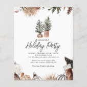バジェット素朴ホリデーパーティー招待状 (正面)