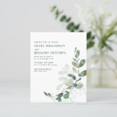 バジェット素朴ボタニカルユーカリプタスウェディング招待 (スタンド正面)