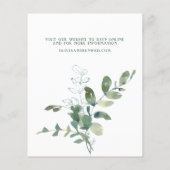 バジェット素朴ボタニカルユーカリプタスウェディング招待 (裏面)