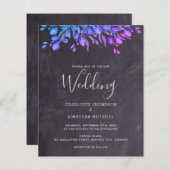 バジェット素朴ボタニカル葉結婚式招待状 (正面/裏面)