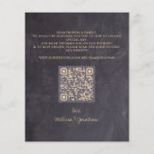 バジェット素朴ボタニカルQRコードウェディング招待 (裏面)