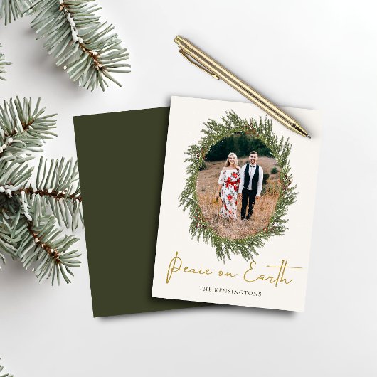 バジェット素朴ボホクリスマスリースホリデーフォト