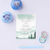 バジェット素朴マウンテンズフォレスト結婚式招待状 チラシ (シングル)