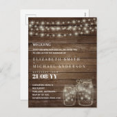 バジェット素朴メイソンジャースライト招待状- ANY シーズンポストカード (正面/裏面)