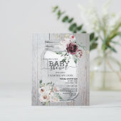 バジェット素朴メイソンジャーブベイビーシャワー招待状 (スタンド正面)