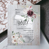 バジェット素朴メイソンジャーブベイビーシャワー招待状