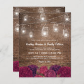 バジェット素朴メイソンジャールフローラ結婚式招待状 (正面/裏面)