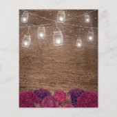 バジェット素朴メイソンジャールフローラ結婚式招待状 (裏面)