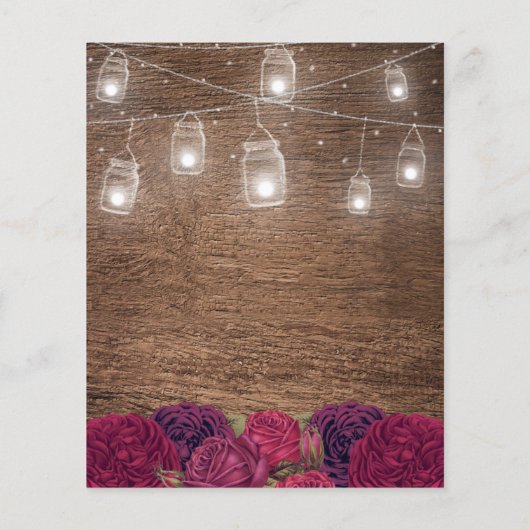 バジェット素朴メイソンジャールフローラ結婚式招待状 (裏面)