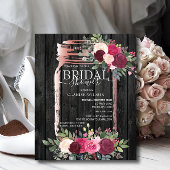 バジェット素朴メイソンジャールブライダルシャワー招待