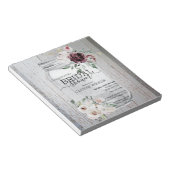 バジェット素朴メイソンジャールブライダルシャワー招待 ノートパッド (アングル)