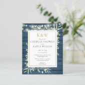 バジェット素朴モノグラムカップルシャワー招待状 (スタンド正面)