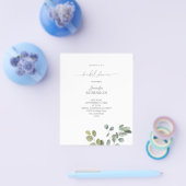 バジェット素朴ユーカリプトゥスデュオ2ブライダルシャワーフライヤー チラシ (シングル)