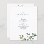 バジェット素朴ユーカリプトゥスデュオ2ブライダルシャワー (正面/裏面)