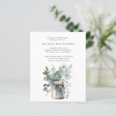 バジェット素朴ユーカリプトゥスブライダルシャワー招待 (スタンド正面)