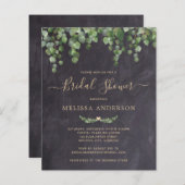 バジェット素朴ユーカリプトゥスブライダルシャワー招待 (正面/裏面)