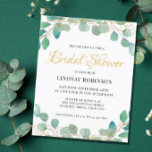 バジェット素朴ユーカリプトゥスブライダルシャワー招待