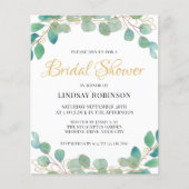 バジェット素朴ユーカリプトゥスブライダルシャワー招待 (正面)