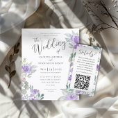 バジェット素朴ユーカリプループル結婚式招待状