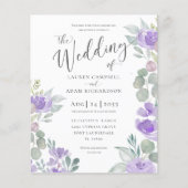 バジェット素朴ユーカリプループル結婚式招待状 (正面)