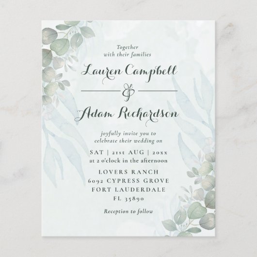 バジェット素朴ユーカリ水の色結婚の (正面)