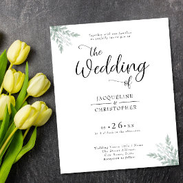 バジェット素朴ユーカリ結婚式招待状 チラシ