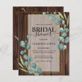 バジェット素朴ユーカリ金ゴールドブライダルシャワー (正面/裏面)