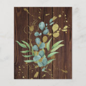 バジェット素朴ユーカリ金ゴールドブライダルシャワー (裏面)