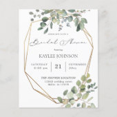 バジェット素朴ユーカリ&金ゴールドブライダルシャワー (正面)