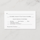 バジェット素朴ユーカリ&金ゴールド2SM食事RSVP エンクロージャーカード (裏面)