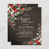 バジェット素朴ライトウィンターブライダルシャワーフライヤー (正面/裏面)