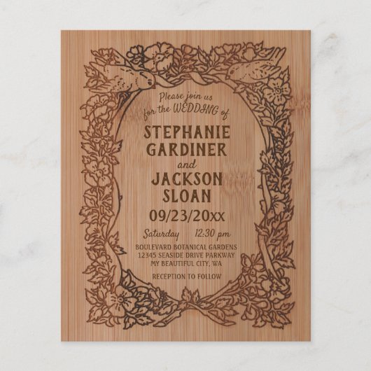 バジェット素朴レーザーカットバードのフローラ結婚ズ (正面)