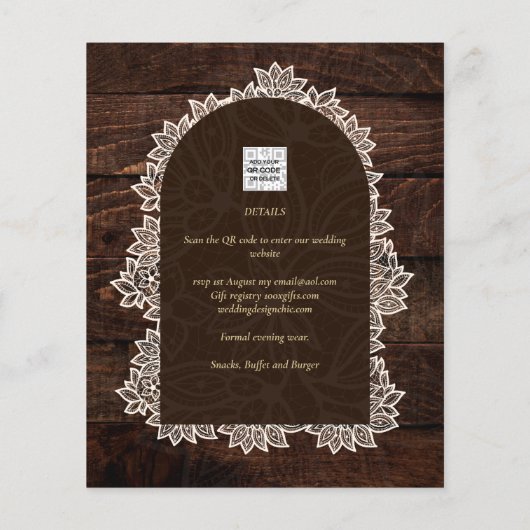 バジェット素朴レースメイスンジャー結婚ジプソフィラのINV (裏面)