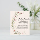 バジェット素朴ワイルドフラワーズベビーブランチ招待状 (スタンド正面)